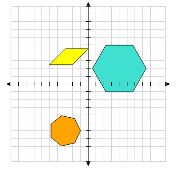A grid containing three shapes: a rectangle, a hexagon, and an octagon.